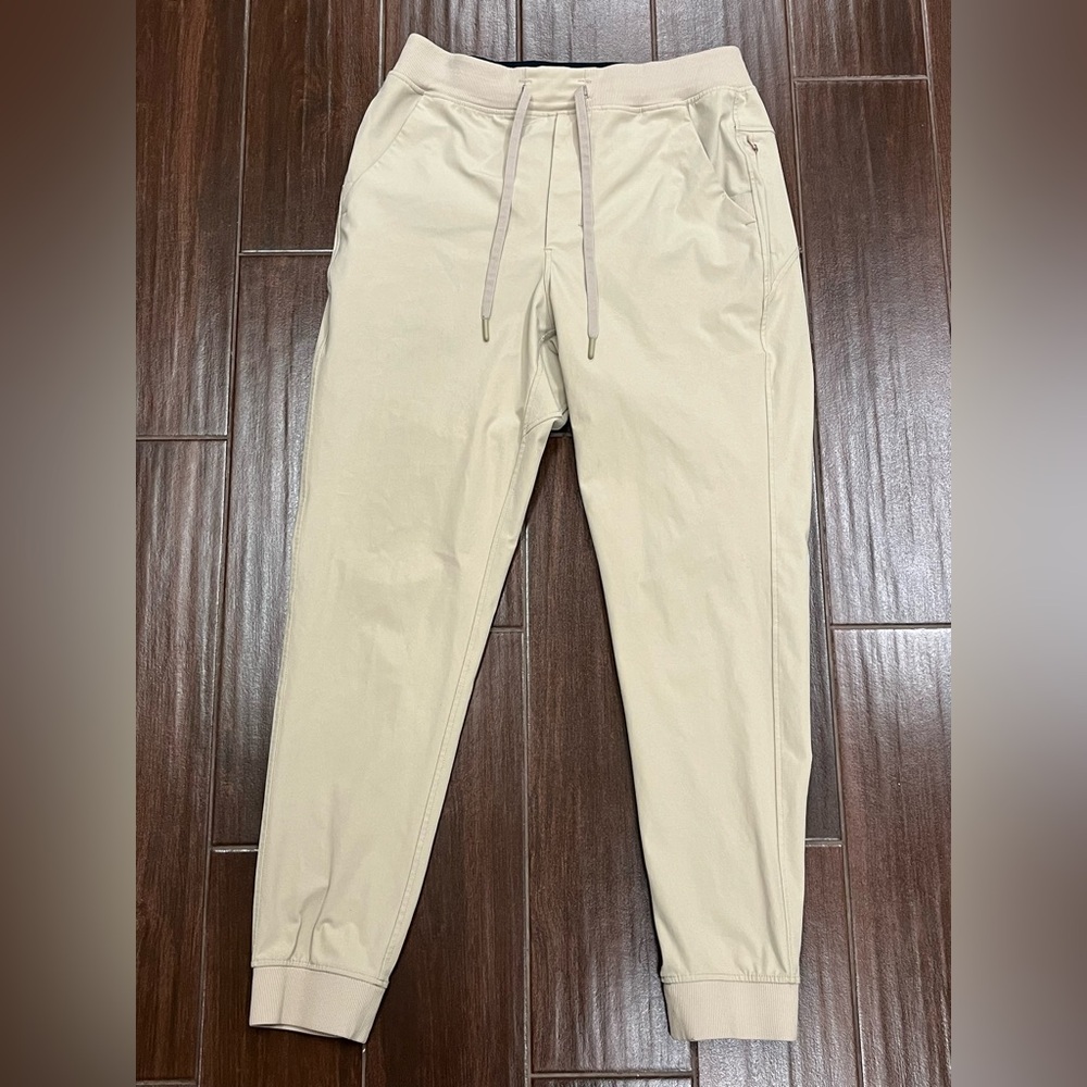 Men's Beige Jogger Pants - Casual Drawstring Track Pant